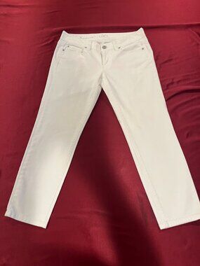Ann Taylor Loft White Modern Cropped Pants Size 8
